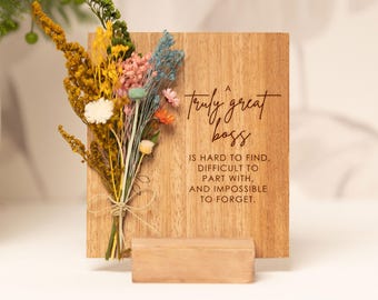 A Truly Great Boss, Dried Flower, Office Gift, Best Boss Card, Thank You Card ,World's Best Boss, Motivational Message Box