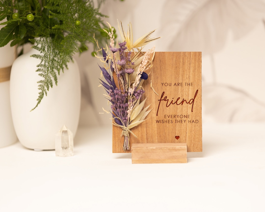 Personalized Gift for Friend, Birthday Wooden Card for Friend, You Are