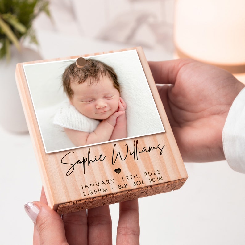 Simple and Sweet Personalized Picture Frame, New Baby Gift, Custom Engraved Photo Frame, Newborn Baby Gift, Baby Frame, engraved Gift image 10