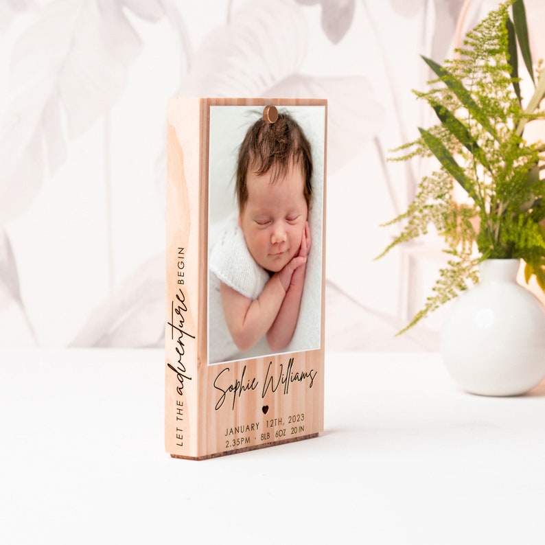 Simple and Sweet Personalized Picture Frame, New Baby Gift, Custom Engraved Photo Frame, Newborn Baby Gift, Baby Frame, engraved Gift image 9