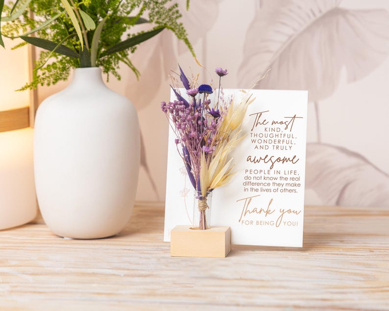 Dried Flower Bouquet Thank You Card for Boss: Engraved Wood or Paper - Etsy