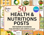 Nutrition Instagram Templates, Nutrition Instagram Posts, Health & Nutrition Templates, Nutrition Canva Templates, Nutrition Instagram Posts