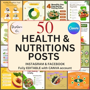 Ernährung Instagram Vorlagen, Ernährung Instagram Posts, Gesundheit & Ernährung Vorlagen, Ernährung Canva Vorlagen, Ernährung Instagram Posts