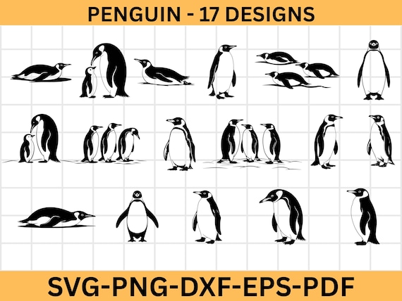 Penguin svg, Penguin svg bundle, penguin silhouette, Penguin cut file, Penguin Png, Penguin laser cut, Penguin vector, Penguin svg eps dxf