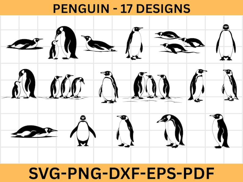Penguin svg, Penguin svg bundle, penguin silhouette, Penguin cut file, Penguin Png, Penguin laser cut, Penguin vector, Penguin svg eps dxf