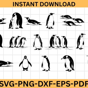 Penguin svg, Penguin svg bundle, penguin silhouette, Penguin cut file, Penguin Png, Penguin laser cut, Penguin vector, Penguin svg eps dxf