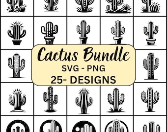 Cactus Svg, Cactus Svg Bundle, Cactus Silhouette, Cactus Svg Png, Cactus Cricut, Cactus Cut file, Cactus Clipart, Cactus vector