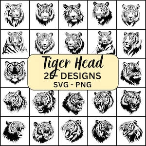 Tiger Head Svg, Tiger head svg file,  Tiger head  laser cut, Tiger head  Silhouette, Tiger head cricut, Tiger head Vector, Tiger Head Png