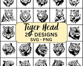 Tiger Head Svg, Tiger head svg file,  Tiger head  laser cut, Tiger head  Silhouette, Tiger head cricut, Tiger head Vector, Tiger Head Png