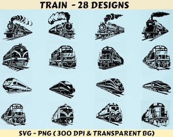Train Svg, Train Svg Bundle, Train Svg file, Train Silhouette, Bullet train svg, Train Png, Train Cut files, Train Clipart, Train Vector