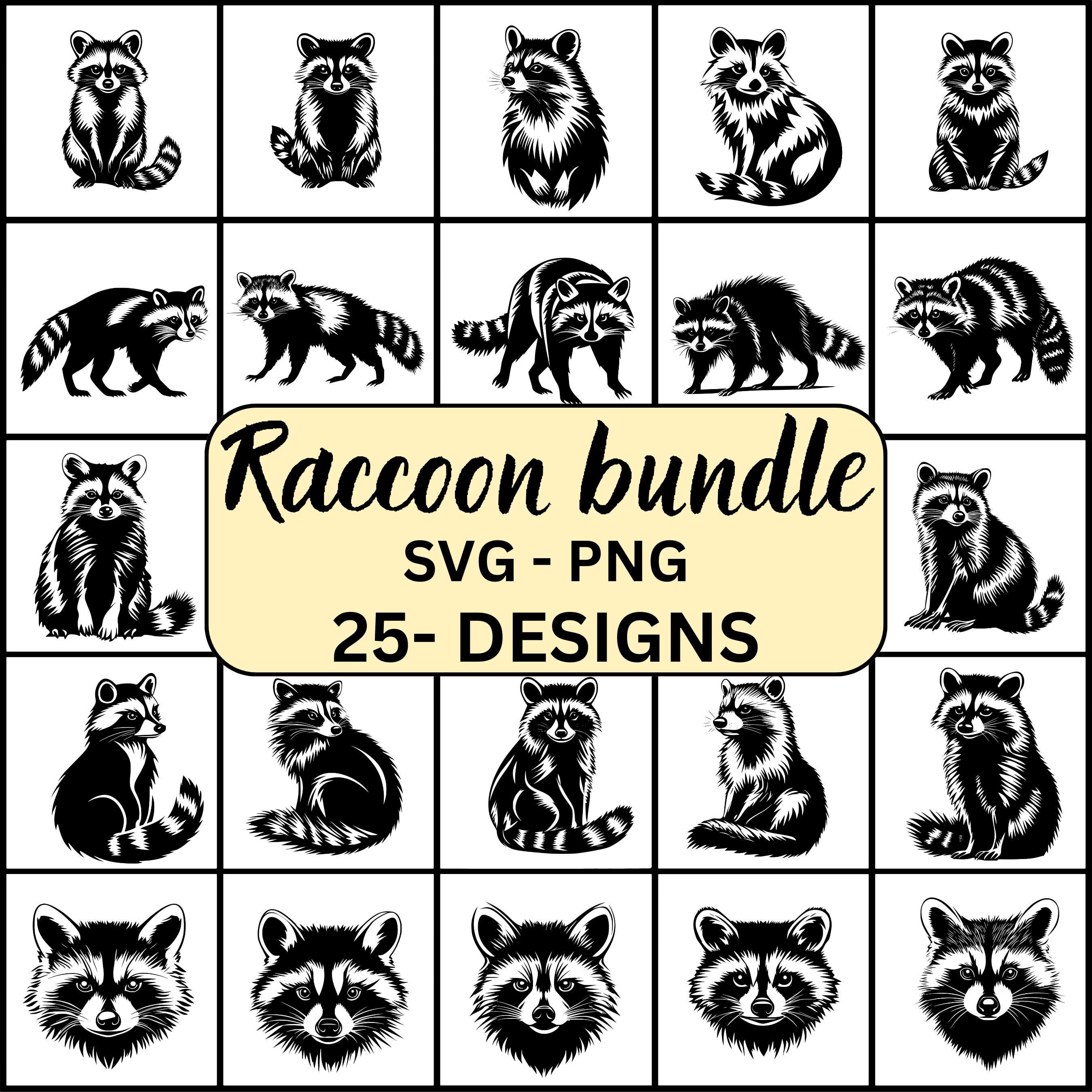 Raccoon Svg, Racoon Svg, Raccoon Svg Bundle, Raccoon Silhouette ...