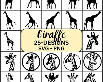 Giraffe Svg, Giraffe Head Svg, Giraffe Svg Bundle, Giraffe silhouette, Giraffe Cricut Files, Giraffe clipart, Giraffe Png Files, Giraffe png