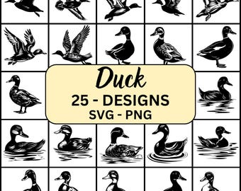 Duck Svg, Duck Svg Bundle, Duck Silhouette, Duck Svg Png, Duck Clipart, Duck Vector, Duck Decal, Duck Cut File, Duck Cricut, Rubber duck Svg