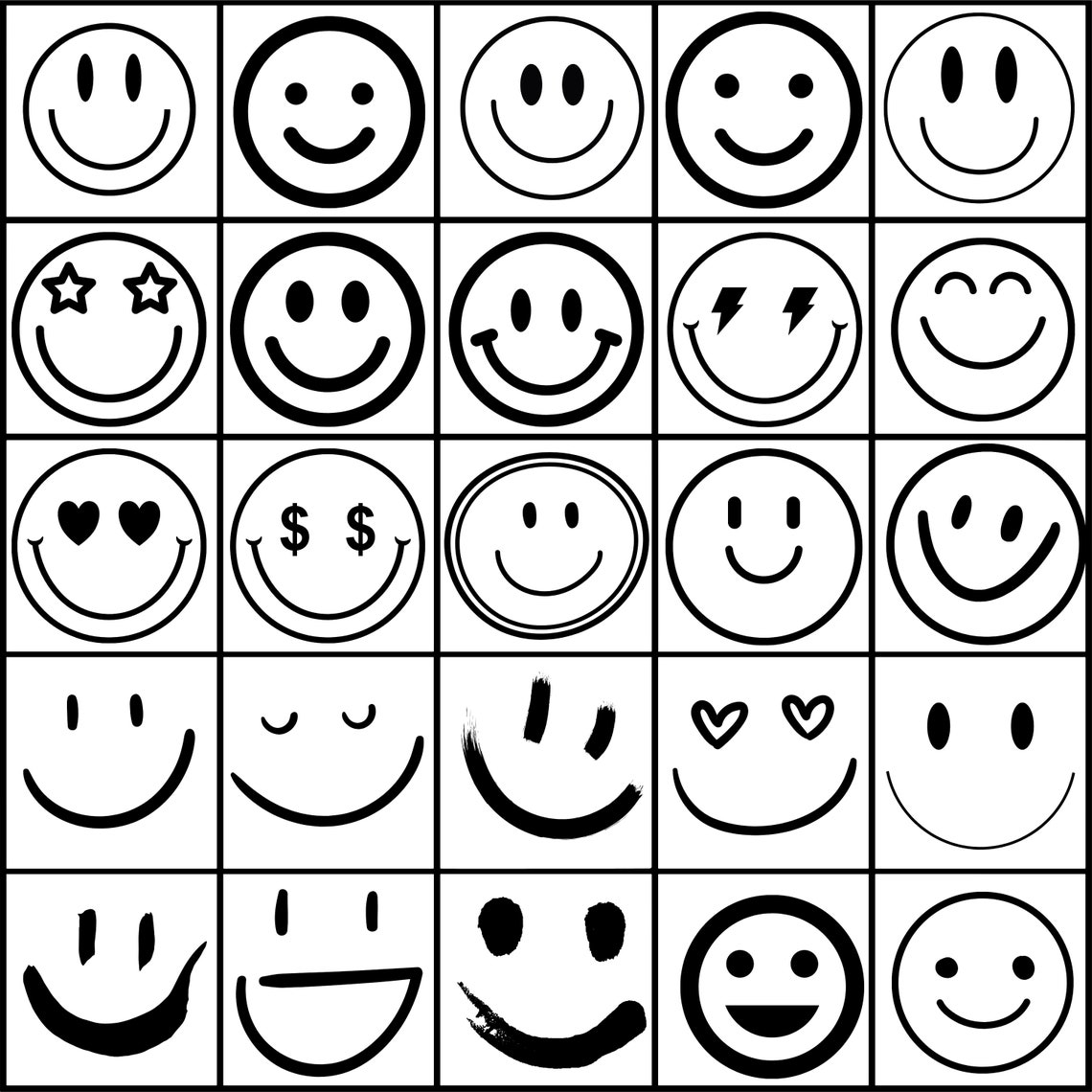 Smiley Face Svg, Smiley Svg, Smiley Silhouette, Happy Face Svg Png