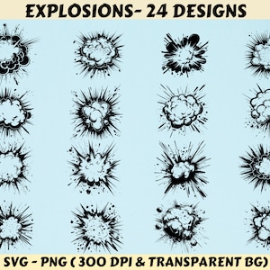 Explosion svg, Explosion svg Bundle, Explosion Silhouette, Explosion Cricut, Explosion Cut Files, Explosion Png, Explosion Clipart