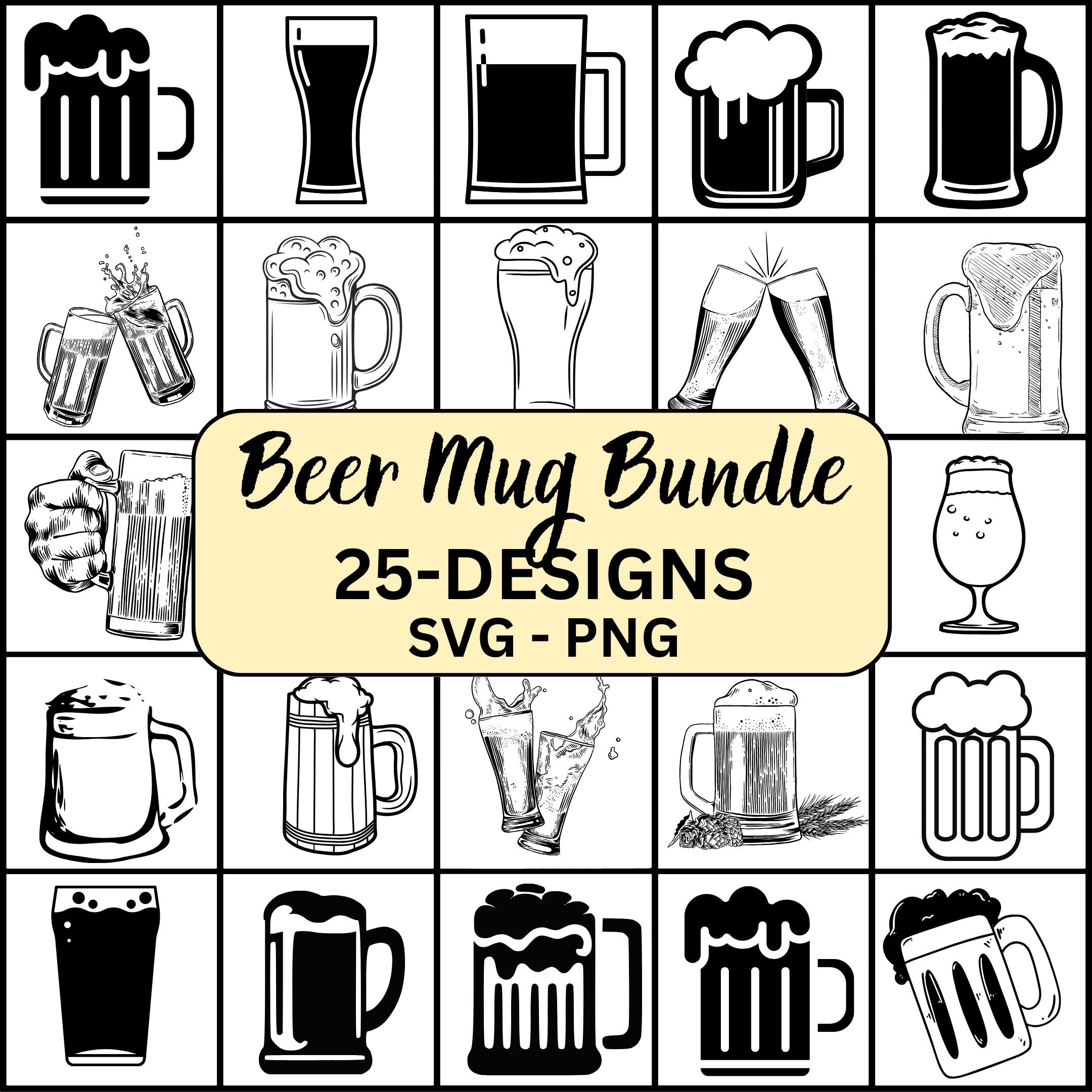 Beer Mug Svg, Beer Svg, Beer Glass Svg, Beer Bottle Svg, Beer Mug ...