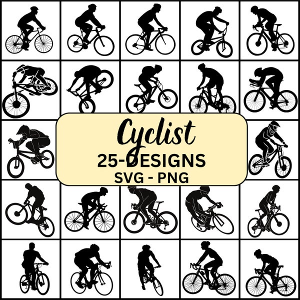 Cyclist svg, Cyclist silhouette, Cyclist Cut Files, Bicycle Svg, Bicycle Rider Svg, Cyclist Clipart, Cyclist Vector, Cyclist cricut, Cyclist