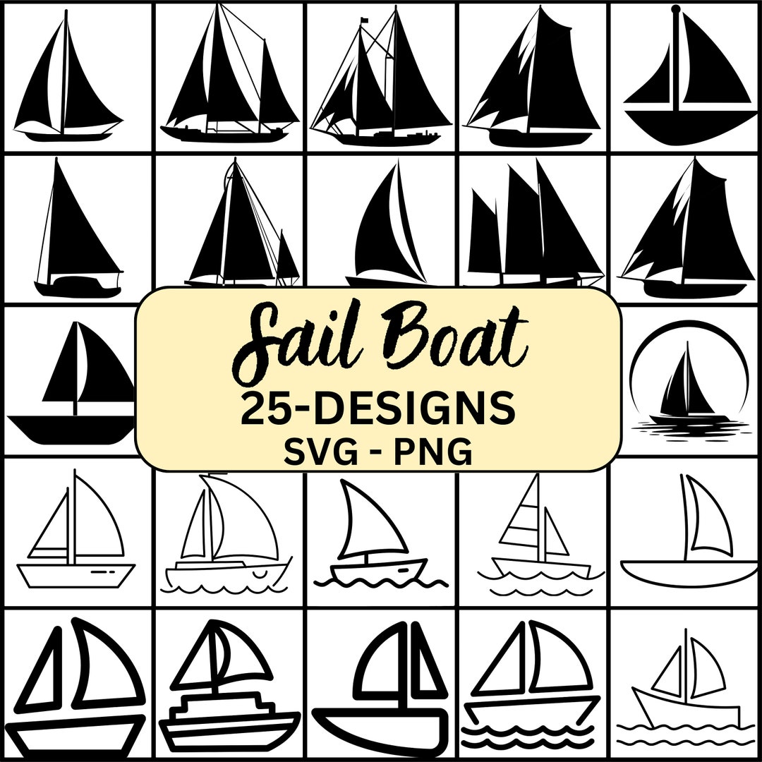 Boat Svg, Sailboat Svg, Boat Silhouette, Boat Cut Files, Sailboat
