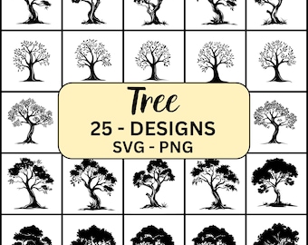 Tree Svg, Tree Silhouette, Tree svg cricut, Forest Svg, Plant Svg, Tree Vector, Forest tree Svg Tree Silhouette Svg Bundle, Forest Vector