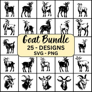 Goat Svg, Goat silhouette, Goat Svg bundle, Mountain goat svg, Goat Cut Files, Goat Cricut, Goat Laser cut, Goat Clipart, Goat Svg Png