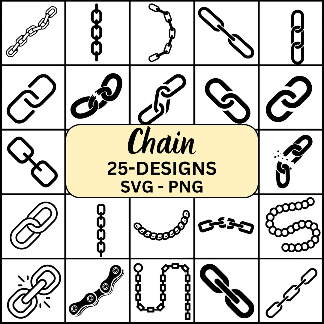 Chain Svg, Metal Chain Svg, Iron Chain Svg, Chain Cut Files, Chain ...