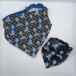 Tim Burton's Corpse Bride INSPIRED Reversible Over the Collar Dog Bandanas Small Medium Large