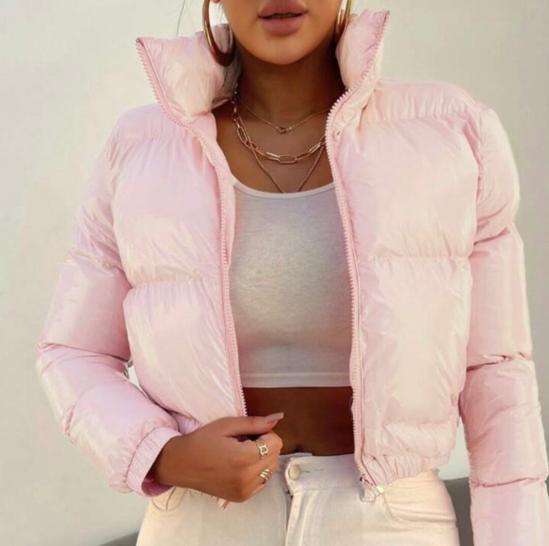 Baby Pink Fashion Cute Icon Puffer Bomber Jacket. Etsy