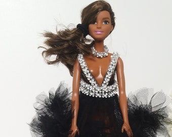 Handmade Tulle Evening Dress for 12" Fashion Dolls