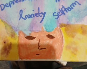 Mental Health Canvas Painting: Expressive Art