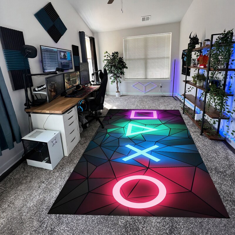 Geometric Gaming Rug Gaming Rugs - Etsy