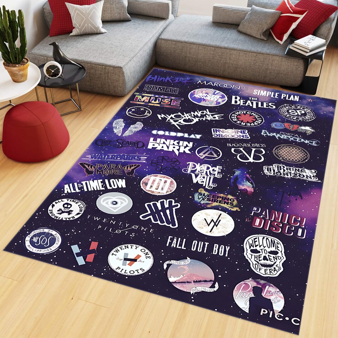 The Beatles Rug, Musician Room Decor, Music Rug, Music Bands Rug, Boys ...