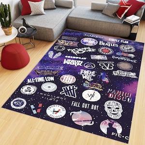 The Beatles Rug, Musician Room Decor, Music Rug, Music Bands Rug, Boys Girls Room Rug, Living Room Rug,Rock Groups Rug, 90's Pop Music Decor