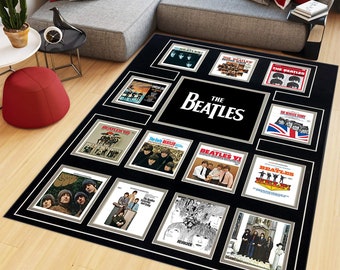 Tappeto Beatles, tappeto banda musicale, anni &#39;70 e &#39;80 pop, tappeto fan, tappeti soggiorno, tappeto fresco, tappeto pavimento area, regalo per lui e lei, tappeto ufficio, arredamento casa