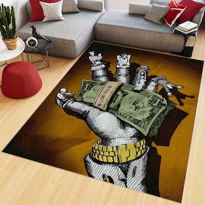 US Dollar Rug, Money Rug, Cool Rug, Thug Life Rug, Living Room Rugs, Office Rug, Gİft For Him Her, Personalized Gift, Room Decor, Area Rug