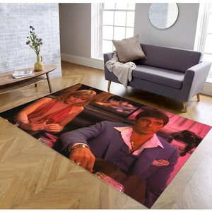 Tony Montana Rug, Scarface Rug, Scarface Decor, Gift For Him Her, For Living Room, Mafia Theme Rug, Office Rug, Scar Face Rug, Area Rug