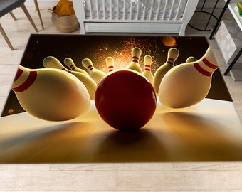 Bowling Rug, Labut Rug, Bowling Ball Rug, Game Rug, Gaming Rug, Home Decor Rug, Living Room Rugs, Cool Rug, Area Rug, Gİft For,Office Carpet