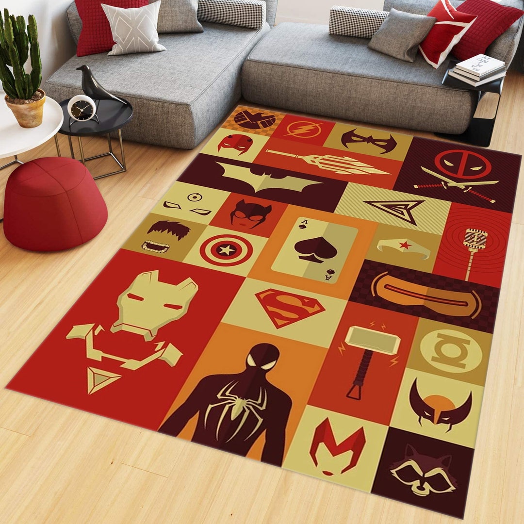 Gaming Room Rug, Retro Games Rug, Room Decor, Personalized Gift, Gamer
