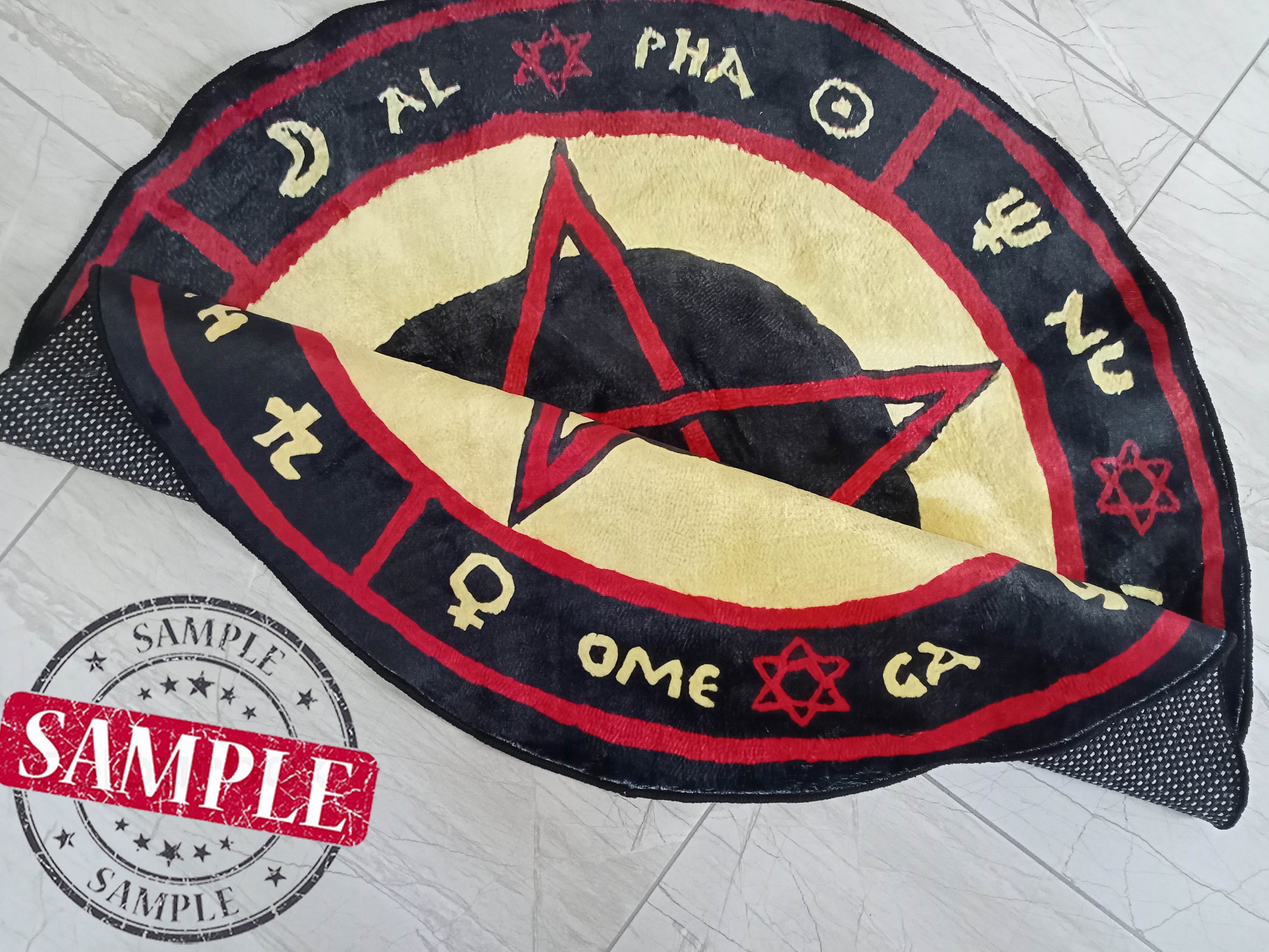 The Love Witch Patterned Rug, Astrology Rug, Mystery Decor, Red ...