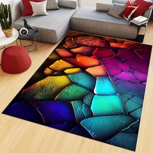 Vitray Art Rug, Colorful Rug, Glass Pine Rug, Living Room Rugs, Sitting Room Rugs, Office Rug, Personalized Gift, Game Room Rug, Home Decor