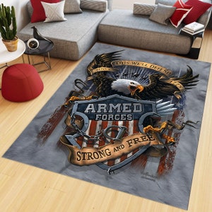 Army Rug, US Armed Decor, Eagle Rug, USA Flag Rug, America Flag, Entry Room Rug, United States Flag, Gift For Boys Girls, For Living Room
