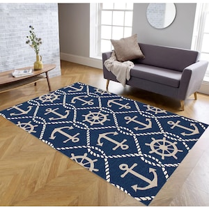 Sailor Rug, Anchor Rug, Blue Rug, Kids Room Rug, Room Decor, Living Room Rugs, Fancy Rug, Modern Rug, Office Rug, Gift For Him Her, Area Rug