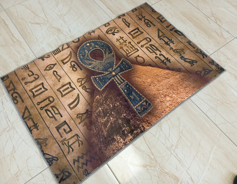 Ankh Rug, Egypt Rug, Hieroglyph Rug, Eye of Ra Rug, Ancient Rug ...