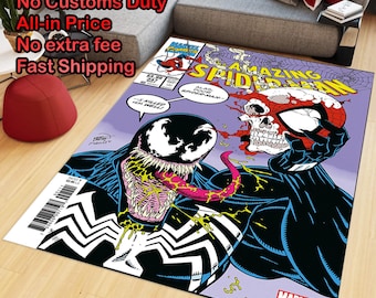 Amazing Spiderman Rug, Spiderman Rug, Comics Cartoon Cover Rug, Kids Room Rug, Home Decor, Gift For Boys Girl, Cool Area Rug,Old Fashion Rug
