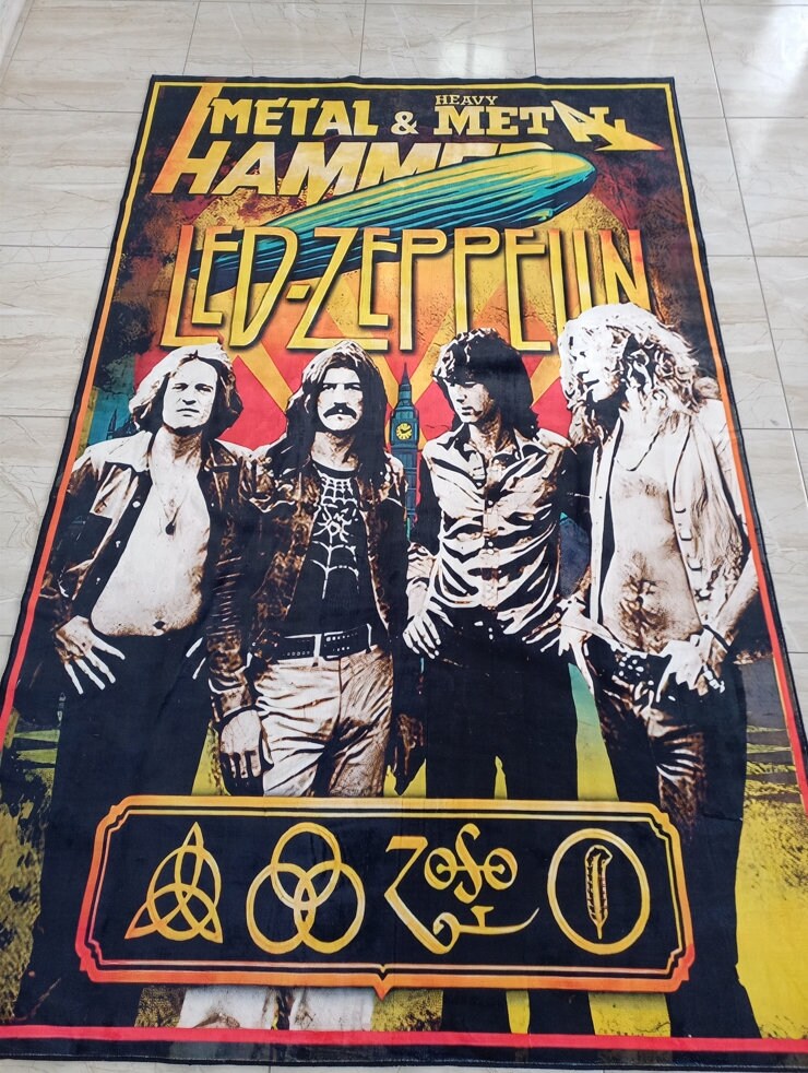 Led Zeppelin Rug, Ledzeppelin Decor, Heavy Metal Rug, Rock Music Rug