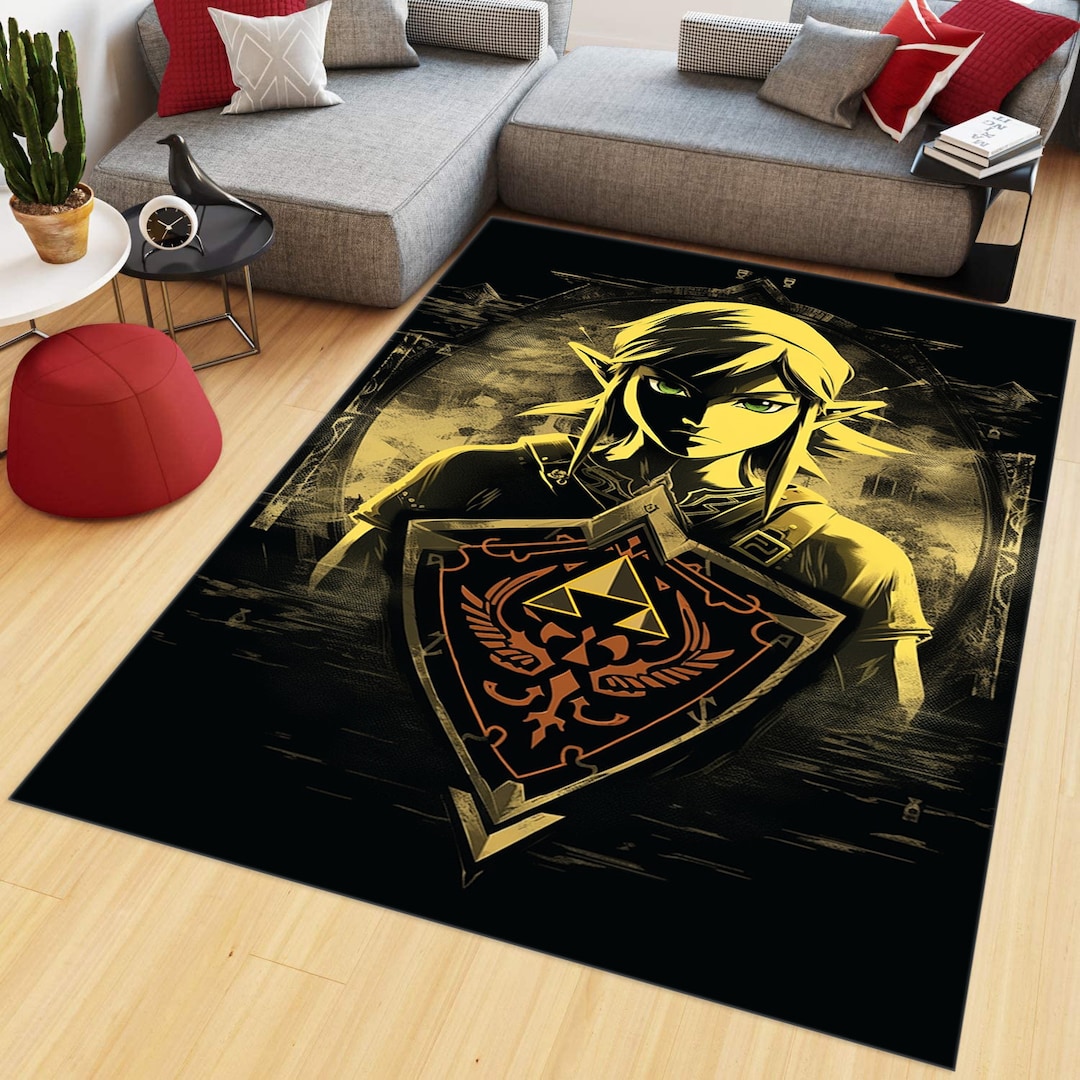 Zelda Floor Rug, Legend of Zelda Rug, Old PC Game Rug, Arcade Area Rug