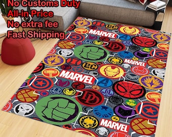 Alfombra de superhéroes, alfombra de Iron Man, alfombra de Hulk, alfombra de Spiderman, alfombra de superhéroes, decoración para habitación infantil, regalo para niños, alfombra de Iron Man, alfombra de suelo, habitación de niños