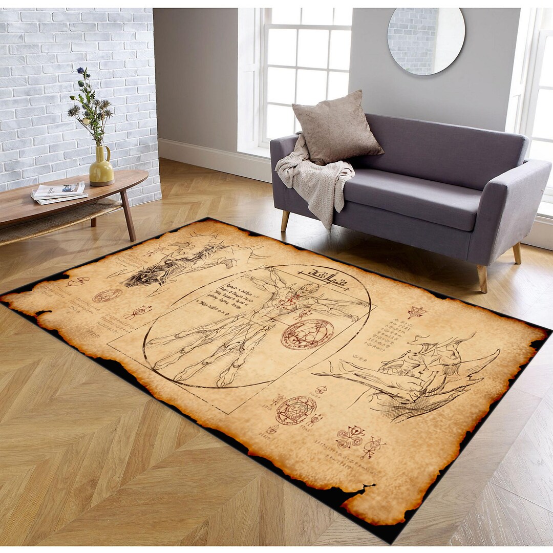Satan Rug, Witch Rug, Magic Rug, Ritual Rug, Pentagram Rug, Room Decor ...