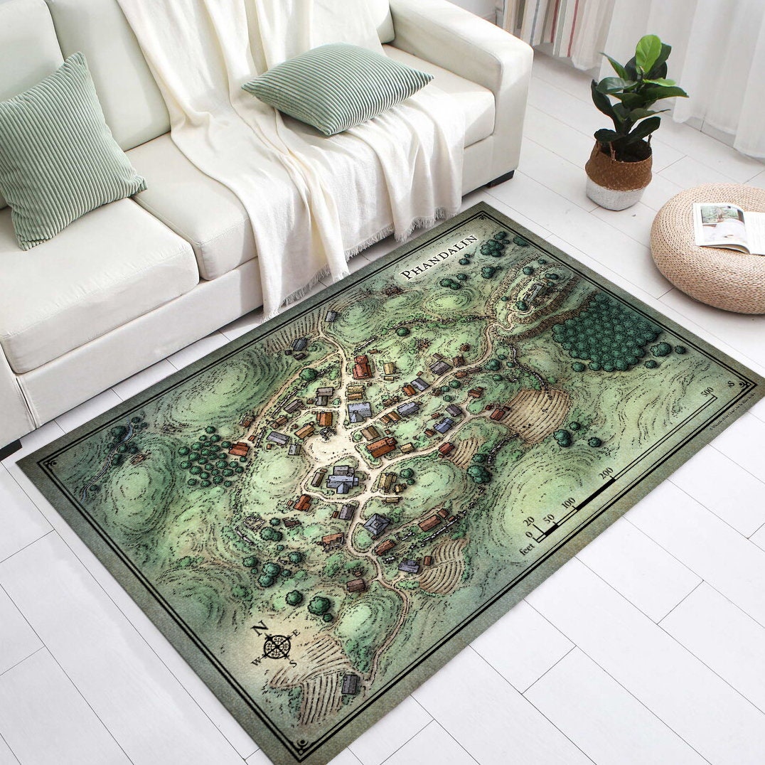 Dnd Rug Prop Dungeons Dragons Rug, Phandalin Map, DND Map Rug, Game Map, Boys Room ...