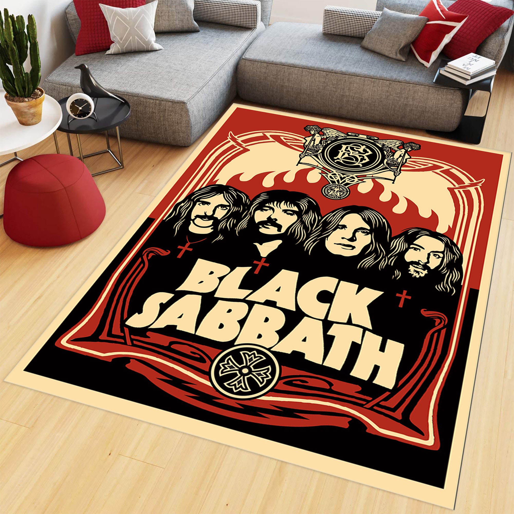 Black Sabbath Rug, Musician Room Decor, Music Carpet, Heavy Metal
