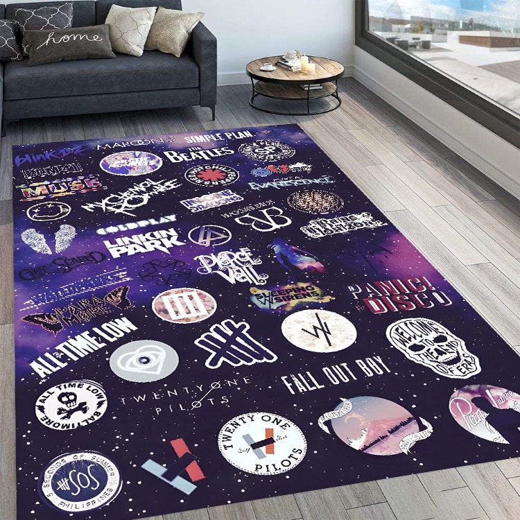 The Beatles Rug, Musician Room Decor, Music Rug, Music Bands Rug, Boys ...
